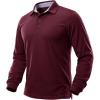 image:imageTACVASEN Mens Polo Shirts Long Sleeve Quick Dry Golf Shirt Lightweight Collared Casual Shirt for Men Work FishingWine