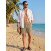 image:imageTACVASEN Mens Casual Shorts Waffle 5 Elastic Waist Drawstring Summer Beach Shorts Moisture Wicking SweatShortsDark Khaki
