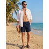 image:imageTACVASEN Mens Casual Shorts Waffle 5 Elastic Waist Drawstring Summer Beach Shorts Moisture Wicking SweatShortsNavy