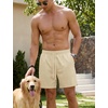 image:imageTACVASEN Mens Corduroy Shorts Casual 6 Inseam Summer Beach Elastic Waist Drawstring Lightweight Shorts with PocketsApricot