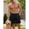 image:imageTACVASEN Mens Corduroy Shorts Casual 6 Inseam Summer Beach Elastic Waist Drawstring Lightweight Shorts with PocketsBlack