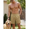image:imageTACVASEN Mens Corduroy Shorts Casual 6 Inseam Summer Beach Elastic Waist Drawstring Lightweight Shorts with PocketsKhaki