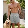 image:imageTACVASEN Mens Corduroy Shorts Casual 6 Inseam Summer Beach Elastic Waist Drawstring Lightweight Shorts with PocketsLgray