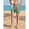 image:imageTACVASEN Mens Corduroy Shorts Casual 6 Inseam Summer Beach Elastic Waist Drawstring Lightweight Shorts with PocketsLgraygreen