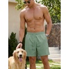 image:imageTACVASEN Mens Corduroy Shorts Casual 6 Inseam Summer Beach Elastic Waist Drawstring Lightweight Shorts with PocketsLgraygreen