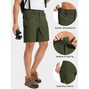 image:imageTACVASEN Mens Hiking Cargo Shorts 7 Quick Dry Lightweight for Outdoors Golf Fishing Stretch Casual with 6 PocketsArmygreen