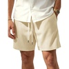 image:imageTACVASEN Mens Corduroy Shorts Casual 6 Inseam Summer Beach Elastic Waist Drawstring Lightweight Shorts with PocketsApricot