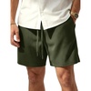 image:imageTACVASEN Mens Corduroy Shorts Casual 6 Inseam Summer Beach Elastic Waist Drawstring Lightweight Shorts with PocketsArmygreen