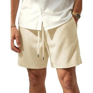 image:imageTACVASEN Mens Corduroy Shorts Casual 6 Inseam Summer Beach Elastic Waist Drawstring Lightweight Shorts with PocketsApricot