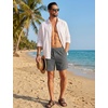 image:imageTACVASEN Mens Casual Shorts Waffle 5 Elastic Waist Drawstring Summer Beach Shorts Moisture Wicking SweatShortsMid Grey