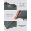 image:imageTACVASEN Workout Shirts for Men Quick Dry Fit Athletic Running Shirts Rash Guard Sun UV Protection Short Sleeve Shirts08 Dark Grey