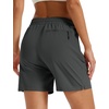 image:imageTACVASEN Womens 5 Hiking Shorts Quick Dry UPF 50 Lightweight Athletic Shorts with Pockets Golf Casual Workout SummerDark Grey