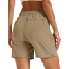 image:imageTACVASEN Womens 5 Hiking Shorts Quick Dry UPF 50 Lightweight Athletic Shorts with Pockets Golf Casual Workout SummerKhaki