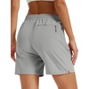 image:imageTACVASEN Womens 5 Hiking Shorts Quick Dry UPF 50 Lightweight Athletic Shorts with Pockets Golf Casual Workout SummerLight Grey