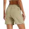 image:imageTACVASEN Womens 5 Hiking Shorts Quick Dry UPF 50 Lightweight Athletic Shorts with Pockets Golf Casual Workout SummerLight Khaki