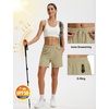 image:imageTACVASEN Womens 5 Hiking Shorts Quick Dry UPF 50 Lightweight Athletic Shorts with Pockets Golf Casual Workout SummerLight Khaki