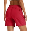 image:imageTACVASEN Womens 5 Hiking Shorts Quick Dry UPF 50 Lightweight Athletic Shorts with Pockets Golf Casual Workout SummerTomato Red