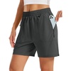 image:imageTACVASEN Womens 5 Hiking Shorts Quick Dry UPF 50 Lightweight Athletic Shorts with Pockets Golf Casual Workout SummerDark Grey