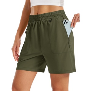 image:imageTACVASEN Womens 5 Hiking Shorts Quick Dry UPF 50 Lightweight Athletic Shorts with Pockets Golf Casual Workout SummerArmy Green