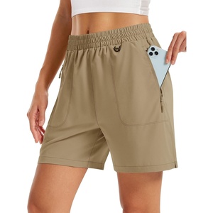 image:imageTACVASEN Womens 5 Hiking Shorts Quick Dry UPF 50 Lightweight Athletic Shorts with Pockets Golf Casual Workout SummerKhaki
