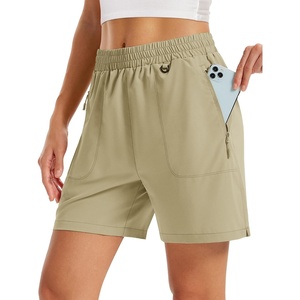 image:imageTACVASEN Womens 5 Hiking Shorts Quick Dry UPF 50 Lightweight Athletic Shorts with Pockets Golf Casual Workout SummerLight Khaki