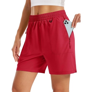 image:imageTACVASEN Womens 5 Hiking Shorts Quick Dry UPF 50 Lightweight Athletic Shorts with Pockets Golf Casual Workout SummerTomato Red