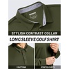 image:imageTACVASEN Mens Polo Shirts Long Sleeve Quick Dry Golf Shirt Lightweight Collared Casual Shirt for Men Work AthleticArmy Green