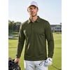 image:imageTACVASEN Mens Polo Shirts Long Sleeve Quick Dry Golf Shirt Lightweight Collared Casual Shirt for Men Work AthleticArmy Green