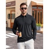 image:imageTACVASEN Mens Polo Shirts Long Sleeve Quick Dry Golf Shirt Lightweight Collared Casual Shirt for Men Work AthleticBlack