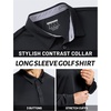 image:imageTACVASEN Mens Polo Shirts Long Sleeve Quick Dry Golf Shirt Lightweight Collared Casual Shirt for Men Work AthleticBlack