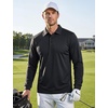 image:imageTACVASEN Mens Polo Shirts Long Sleeve Quick Dry Golf Shirt Lightweight Collared Casual Shirt for Men Work AthleticBlack