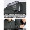 image:imageTACVASEN Mens Polo Shirts Long Sleeve Quick Dry Golf Shirt Lightweight Collared Casual Shirt for Men Work AthleticDark Grey