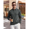 image:imageTACVASEN Mens Polo Shirts Long Sleeve Quick Dry Golf Shirt Lightweight Collared Casual Shirt for Men Work AthleticDark Grey