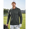 image:imageTACVASEN Mens Polo Shirts Long Sleeve Quick Dry Golf Shirt Lightweight Collared Casual Shirt for Men Work AthleticDark Grey