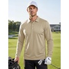 image:imageTACVASEN Mens Polo Shirts Long Sleeve Quick Dry Golf Shirt Lightweight Collared Casual Shirt for Men Work AthleticKhaki