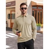 image:imageTACVASEN Mens Polo Shirts Long Sleeve Quick Dry Golf Shirt Lightweight Collared Casual Shirt for Men Work AthleticKhaki