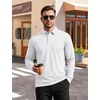 image:imageTACVASEN Mens Polo Shirts Long Sleeve Quick Dry Golf Shirt Lightweight Collared Casual Shirt for Men Work AthleticWhite