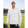 image:imageTACVASEN Mens Polo Shirts Long Sleeve Quick Dry Golf Shirt Lightweight Collared Casual Shirt for Men Work AthleticWhite
