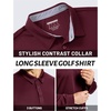 image:imageTACVASEN Mens Polo Shirts Long Sleeve Quick Dry Golf Shirt Lightweight Collared Casual Shirt for Men Work AthleticWine