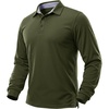 image:imageTACVASEN Mens Polo Shirts Long Sleeve Quick Dry Golf Shirt Lightweight Collared Casual Shirt for Men Work AthleticArmy Green