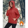 image:imageTACVASEN Womens Thick Hoodie Casual Cotton Fleece Lined Cute Fashion Active Sweatshirt With PocketsOrange Red