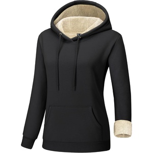 image:imageTACVASEN Womens Thick Hoodie Casual Cotton Fleece Lined Cute Fashion Active Sweatshirt With PocketsBlack