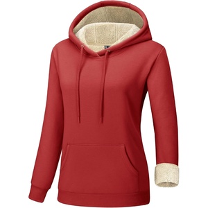 image:imageTACVASEN Womens Thick Hoodie Casual Cotton Fleece Lined Cute Fashion Active Sweatshirt With PocketsOrange Red