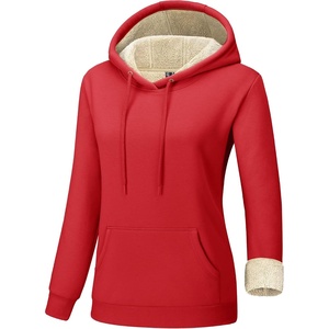 image:imageTACVASEN Womens Thick Hoodie Casual Cotton Fleece Lined Cute Fashion Active Sweatshirt With PocketsTomato Red