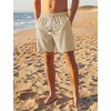 image:imageTACVASEN Men s Casual Shorts 7 Inch Cotton Elastic Waist Drawstring Lightweight Summer Beach Shorts with PocketsLkhaki