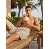 image:imageTACVASEN Men s Casual Shorts 7 Inch Cotton Elastic Waist Drawstring Lightweight Summer Beach Shorts with PocketsLkhaki