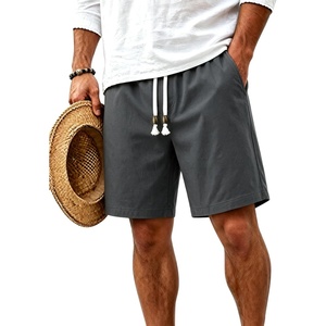 image:imageTACVASEN Men s Casual Shorts 7 Inch Cotton Elastic Waist Drawstring Lightweight Summer Beach Shorts with PocketsDgrey