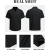 image:imageTACVASEN Mens Casual Button Down Shirts Short Sleeve Cuban Collar Textured Shirt Summer Beach Dress ShirtBlack