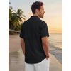 image:imageTACVASEN Mens Casual Button Down Shirts Short Sleeve Cuban Collar Textured Shirt Summer Beach Dress ShirtBlack