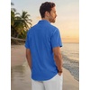 image:imageTACVASEN Mens Casual Button Down Shirts Short Sleeve Cuban Collar Textured Shirt Summer Beach Dress ShirtColorblue